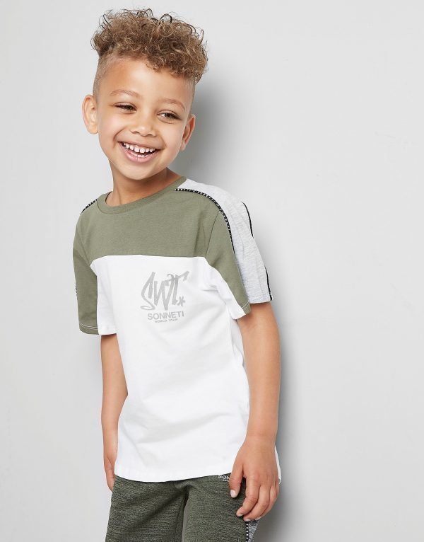 Sonneti Mini Como Poly Mix T-Shirt Khaki / White