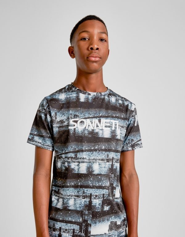 Sonneti New York Postcard T-Shirt Musta