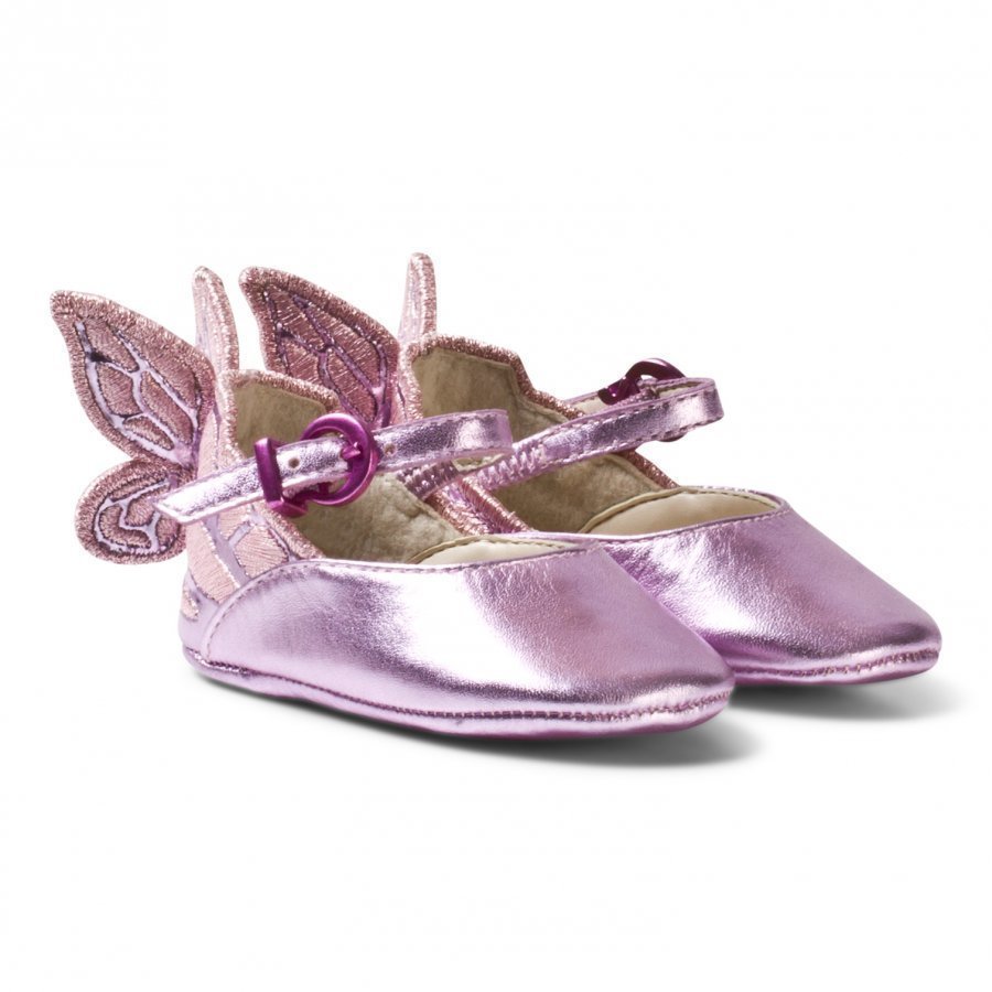 Sophia Webster Mini Chiara Embroidered Butterfly Crib Shoes Pink Vauvan Kengät