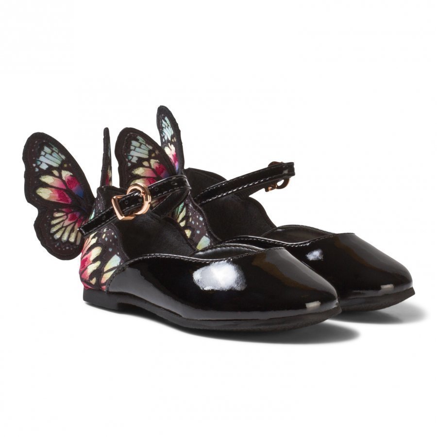 Sophia Webster Mini Chiara Embroidered Butterfly Shoes Black/Multi Ballerinat