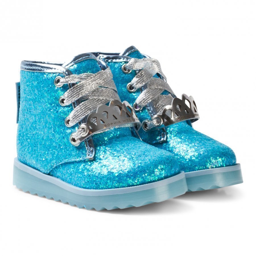 Sophia Webster Mini Wiley Royalty Ankle Boots Blue Glitter Nilkkurit