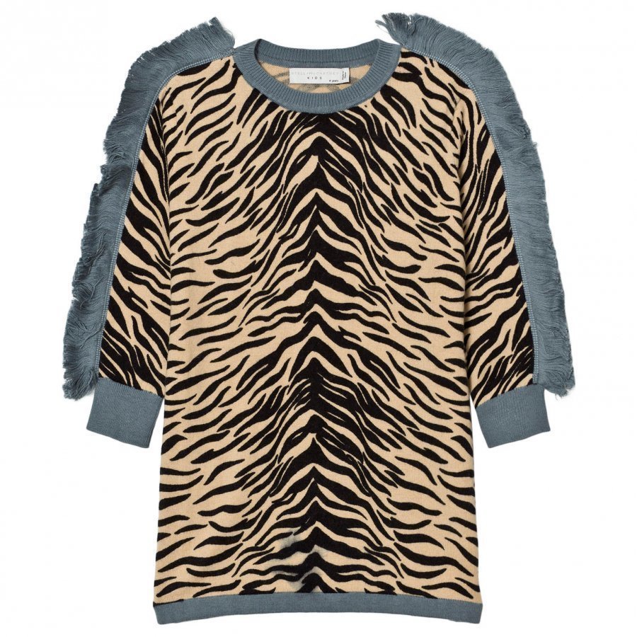 Stella Mccartney Kids Beige Rita Tiger Knit Dress Juhlamekko