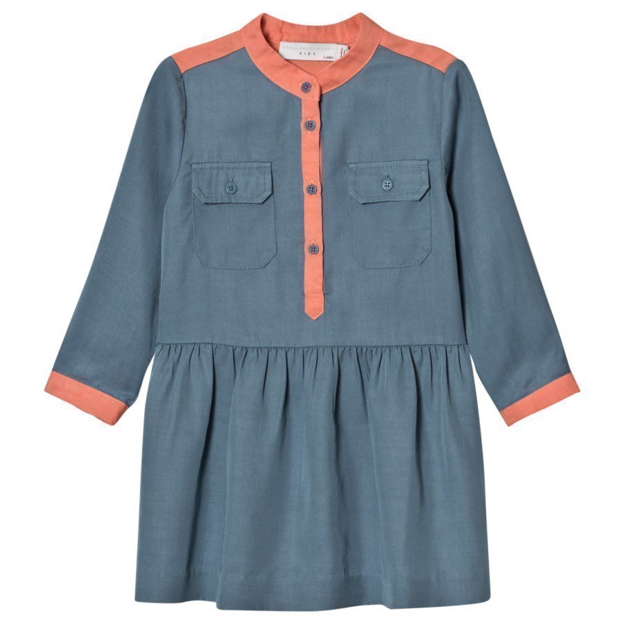 Stella Mccartney Kids Blue And Pink Tess Shirt Dress Mekko