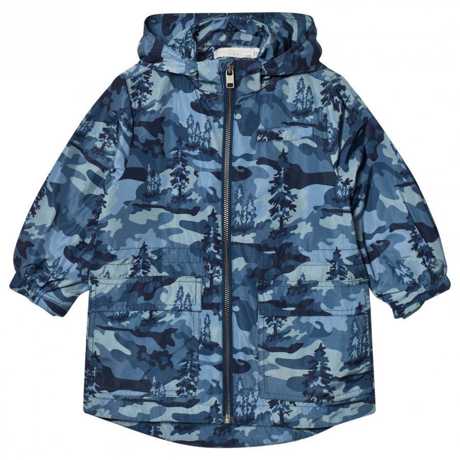 Stella Mccartney Kids Blue Beck Landscape Camo Parka Parkatakki