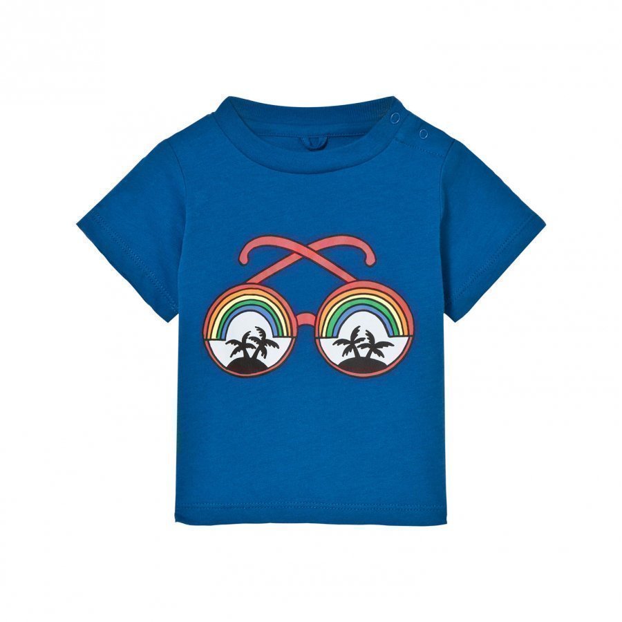 Stella Mccartney Kids Blue Rainbow Sunglasses Tee T-Paita