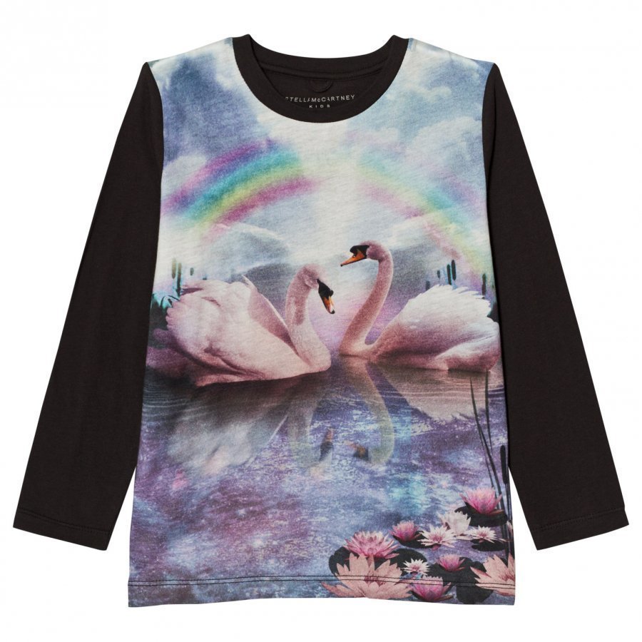 Stella Mccartney Kids Blue Rainbow Swan Bella Tee T-Paita