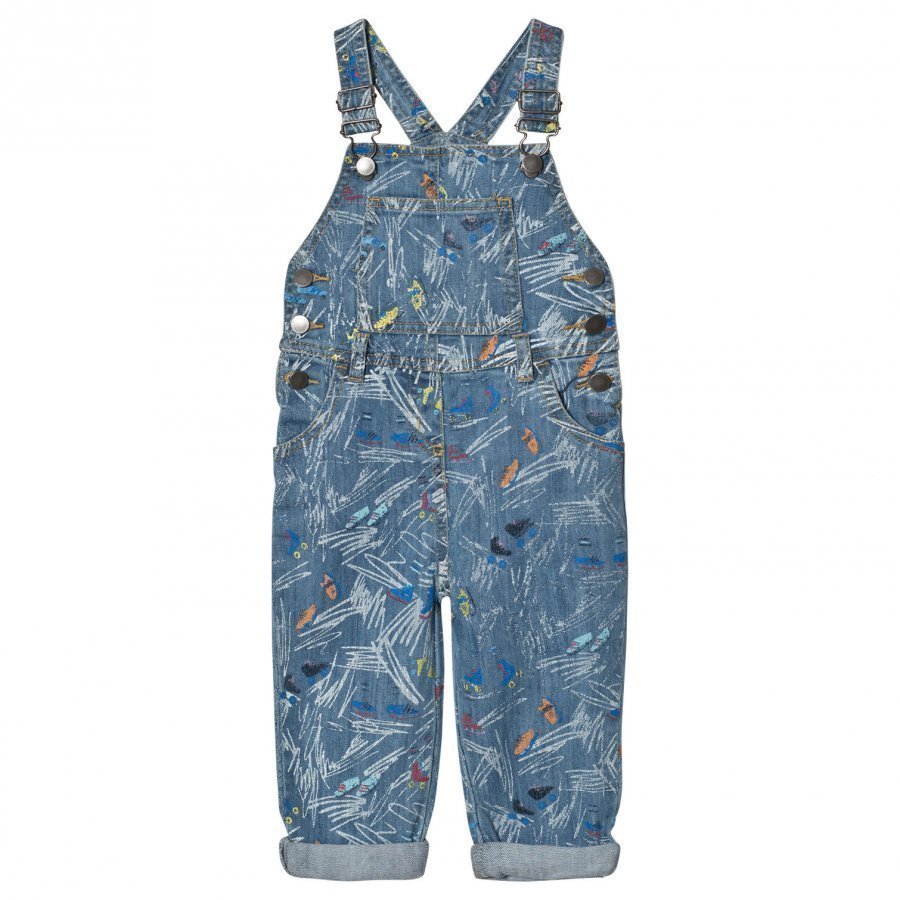 Stella Mccartney Kids Blue Scribble And Skate Rudy Overalls Lappuhaalari