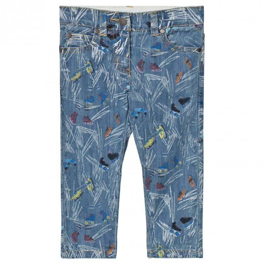 Stella Mccartney Kids Blue Scribble And Skates Lohan Jeans Farkut