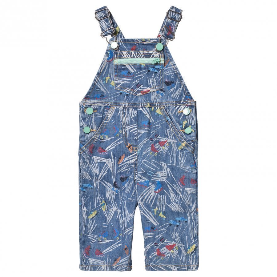 Stella Mccartney Kids Blue Scribble Skates Print Buzzby Overall Lappuhaalari