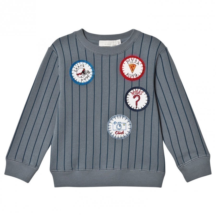 Stella Mccartney Kids Blue Stripe Badge Biz Sweatshirt Oloasun Paita