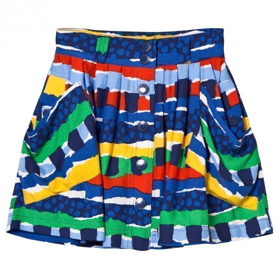 Stella Mccartney Kids Dollie Skirt Multi Rag Print Lyhyt Hame