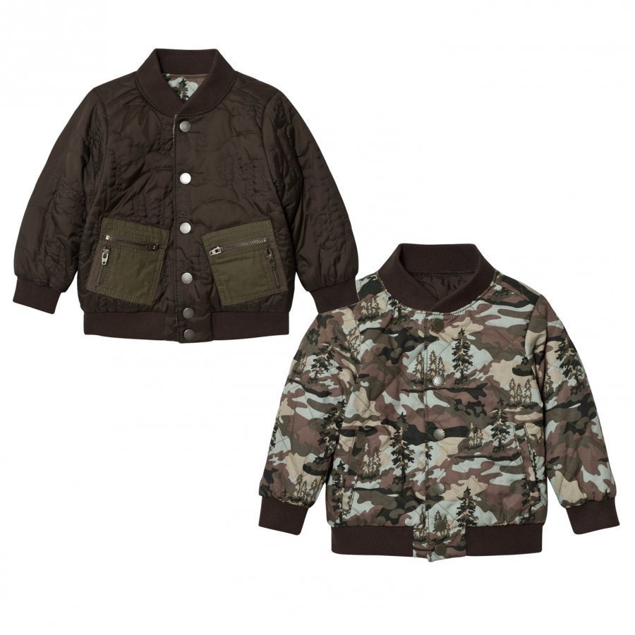 Stella Mccartney Kids Green Camo Bud Bomber Jacket Bomber Takki