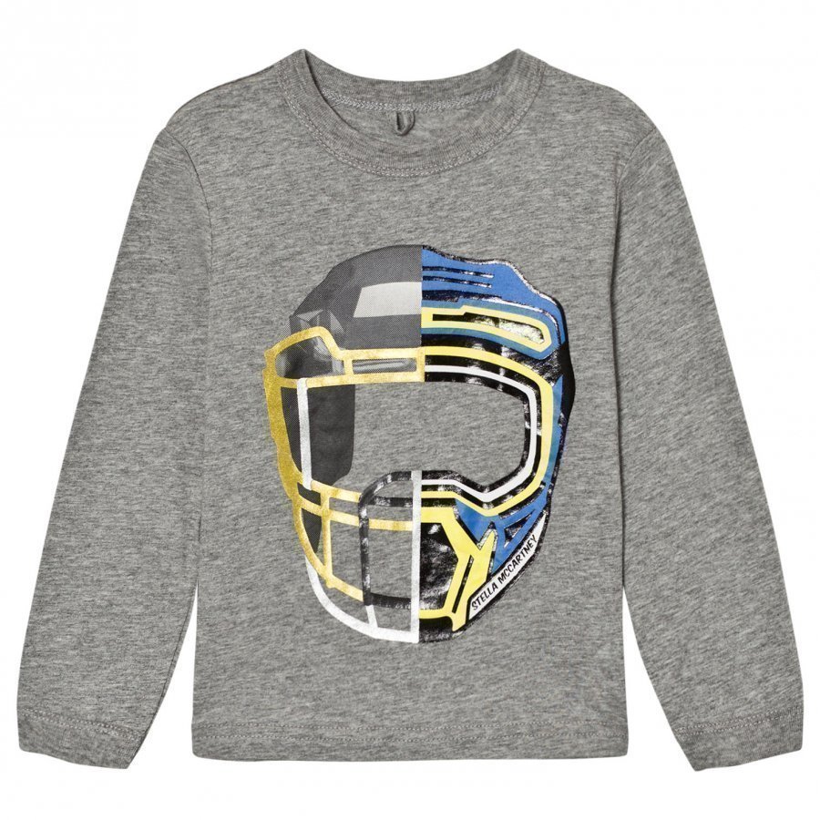 Stella Mccartney Kids Grey Helmet Mascot Print Gene Tee T-Paita