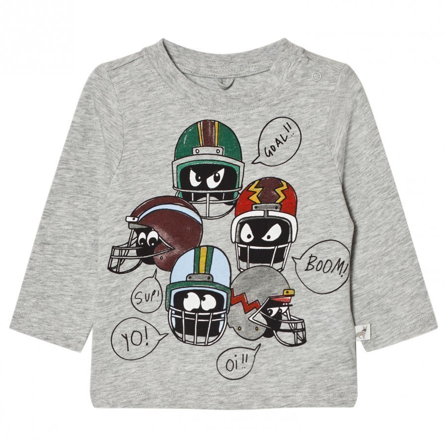 Stella Mccartney Kids Grey Helmet Print Tee T-Paita