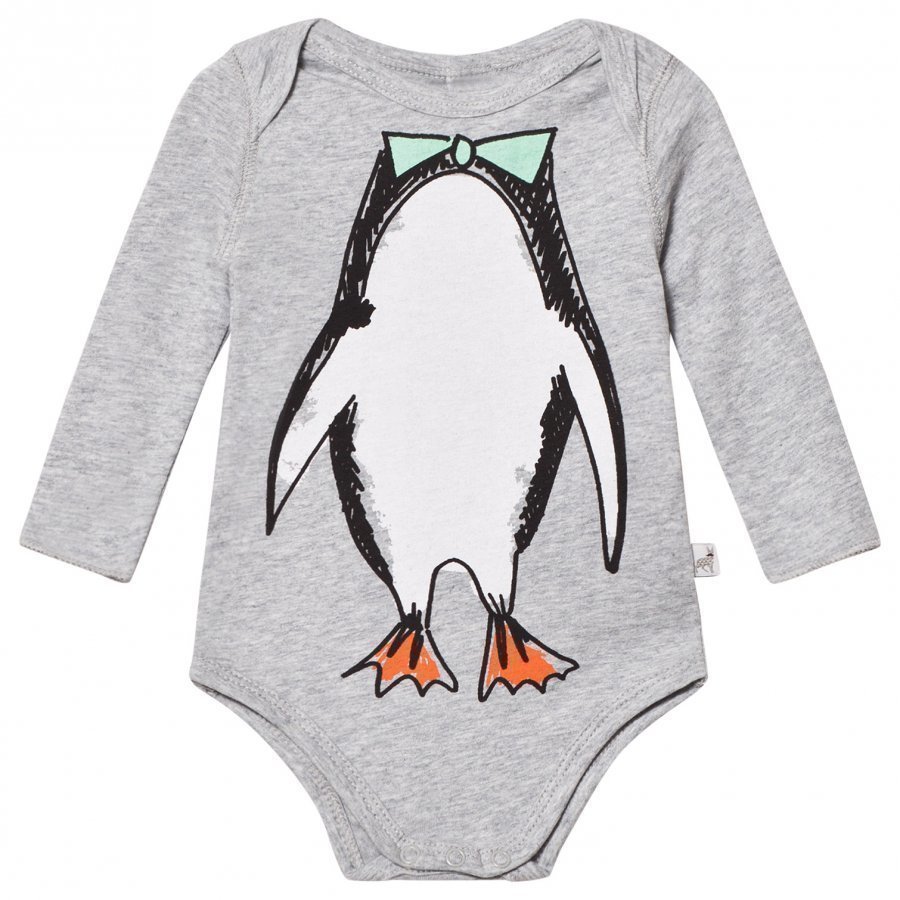 Stella Mccartney Kids Grey Penguin Print Baby Body