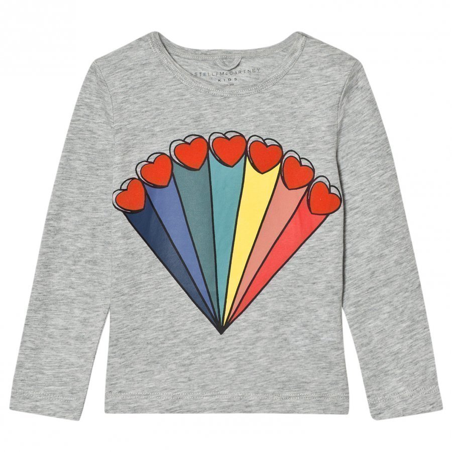 Stella Mccartney Kids Grey Rainbow Heart Bella Tee T-Paita