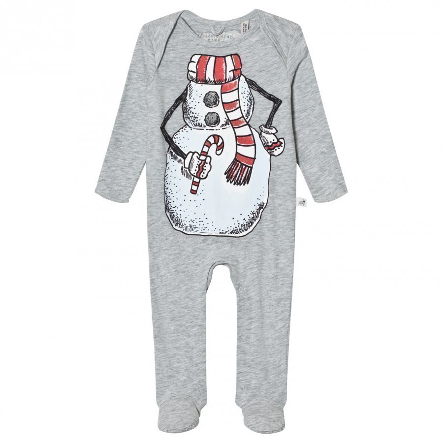 Stella Mccartney Kids Grey Snowman Rufus Footed Baby Body