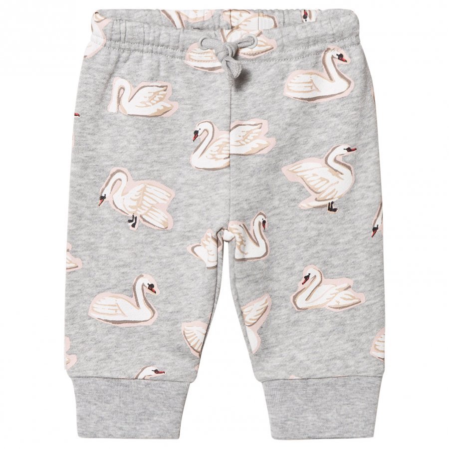 Stella Mccartney Kids Grey Swan Print Sweat Pants Verryttelyhousut