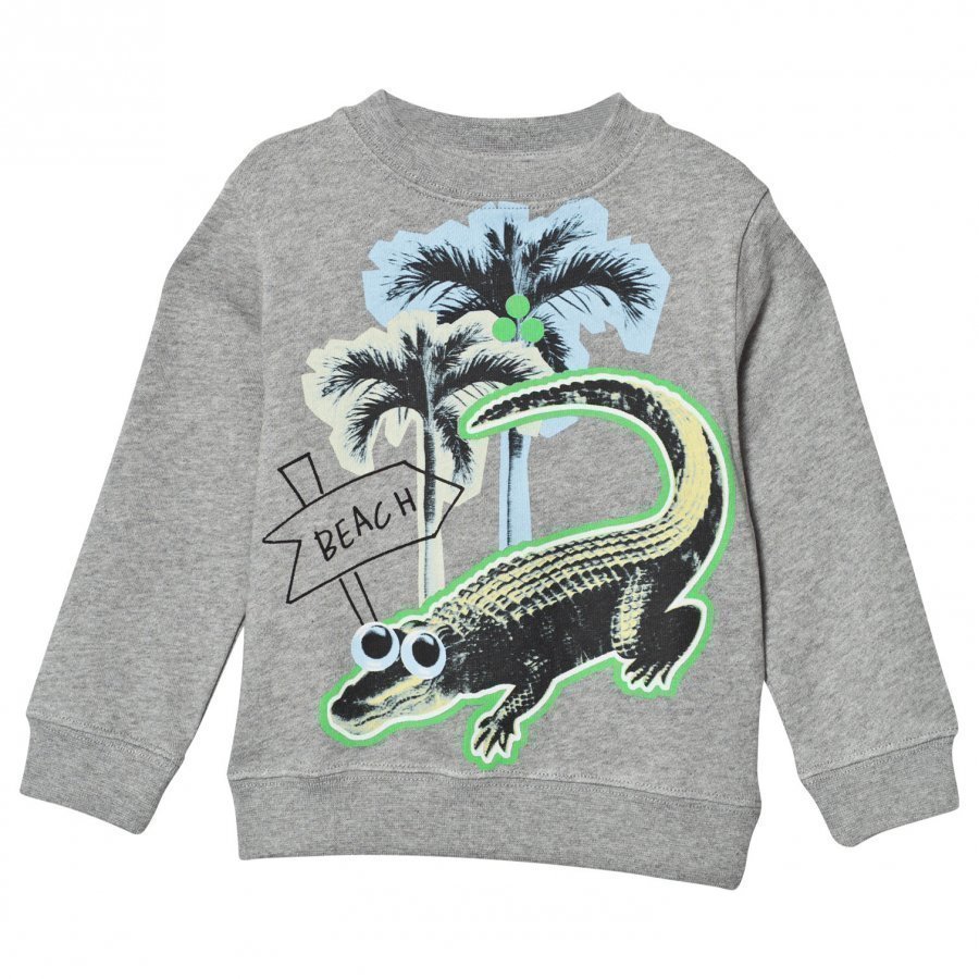 Stella Mccartney Kids Grey Sweater Crocodile Print Oloasun Paita