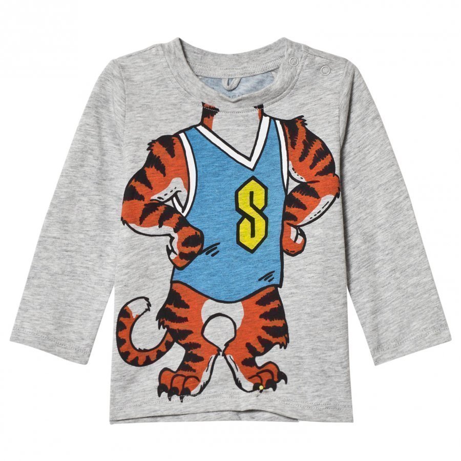 Stella Mccartney Kids Grey Tiger Print Georgie Tee T-Paita