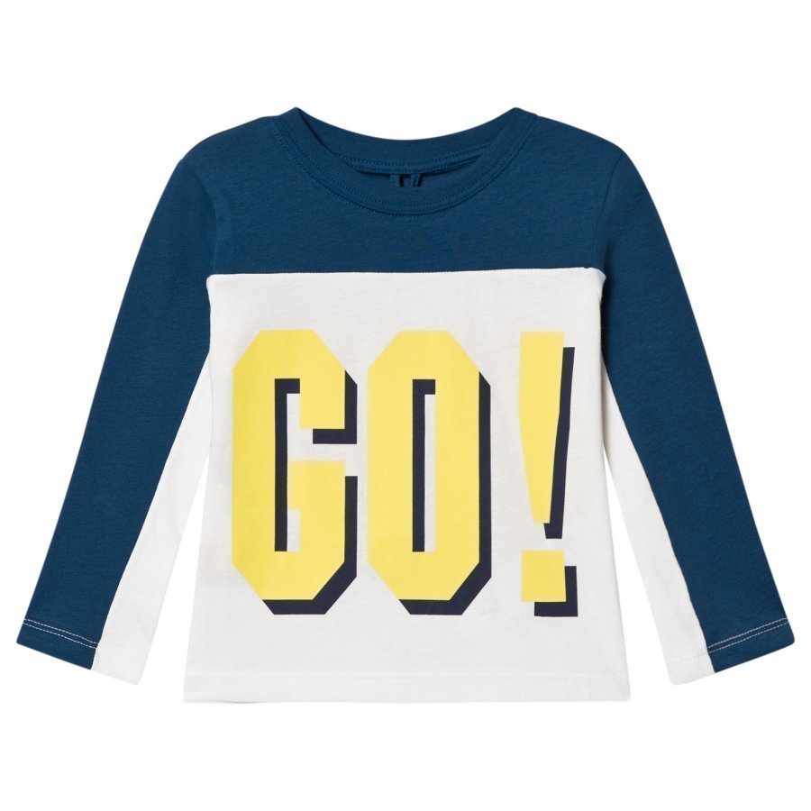 Stella Mccartney Kids Harp Go Hike T-Shirt White And Blue T-Paita