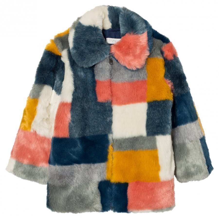 Stella Mccartney Kids Multi Colour Faux Fur Abbie Coat Turkis