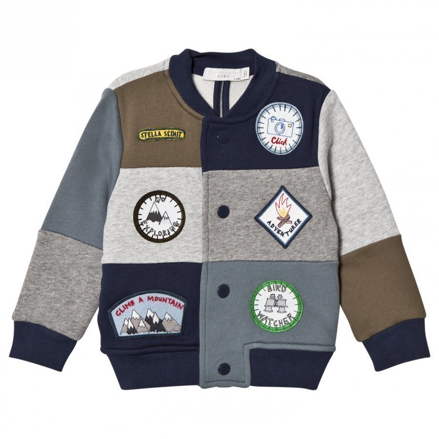 Stella Mccartney Kids Multi Patch Badge Sweat Bomber Jacket Bomber Takki