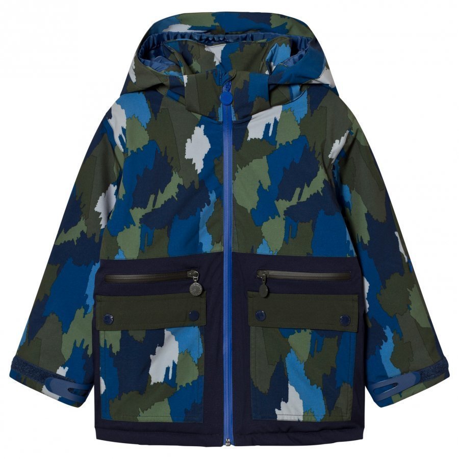 Stella Mccartney Kids Navy Camo Ski Jacket Toppatakki