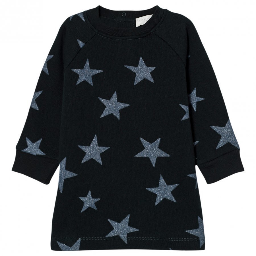 Stella Mccartney Kids Navy Glitter Stars Print Leona Dress Mekko