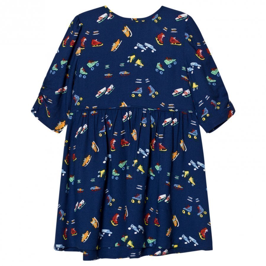 Stella Mccartney Kids Navy Skates Print Meadow Dress Mekko