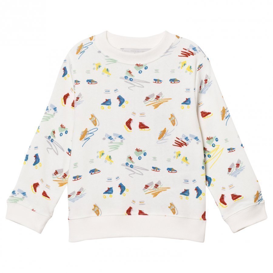 Stella Mccartney Kids Off White Scribbles And Skate Print Sweatshirt Oloasun Paita