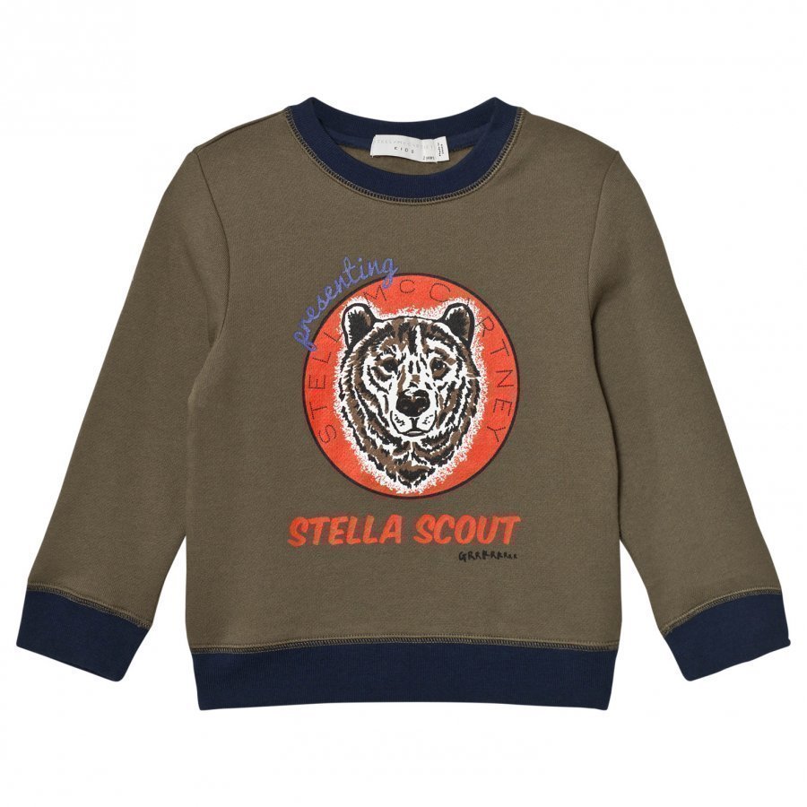 Stella Mccartney Kids Olive Bear Print Sweater Oloasun Paita