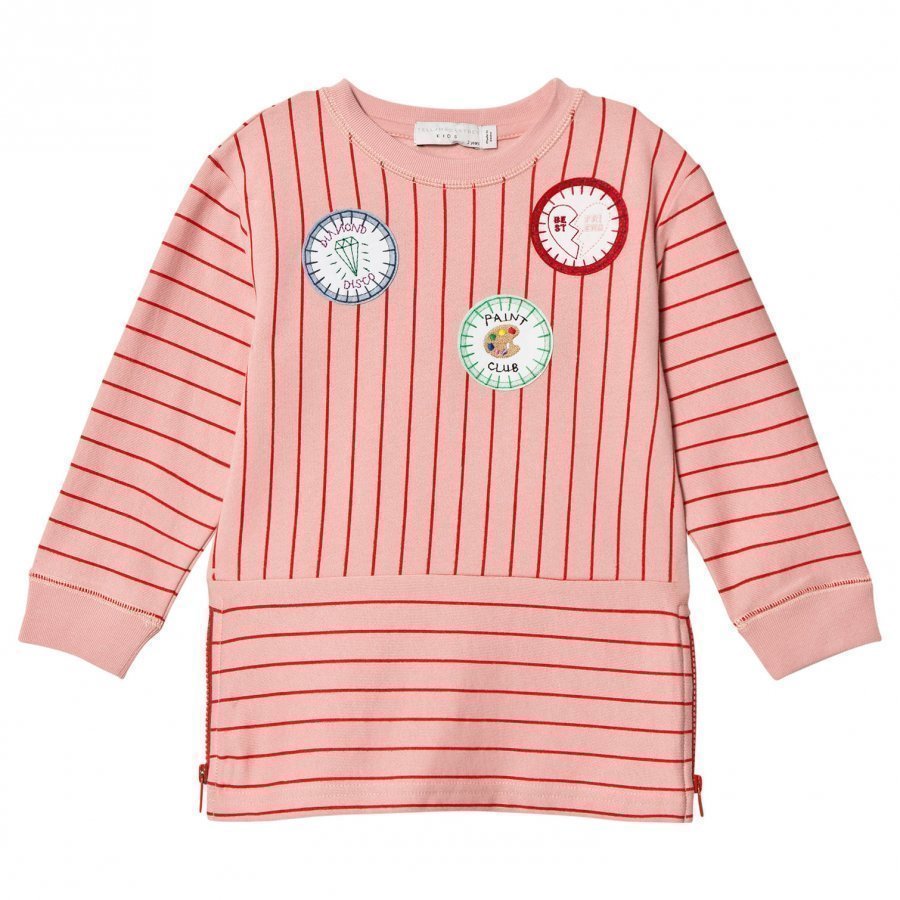 Stella Mccartney Kids Pink Badge Stripe Dress Mekko