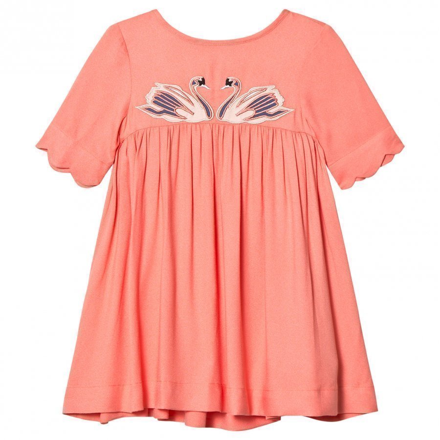 Stella Mccartney Kids Pink Leonilla Swan Dress Juhlamekko