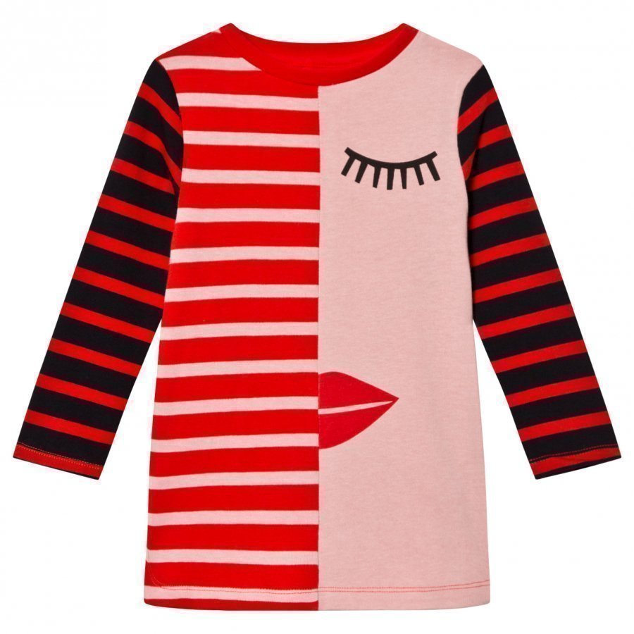 Stella Mccartney Kids Pink/Red Face Stripe Kora Dress Mekko