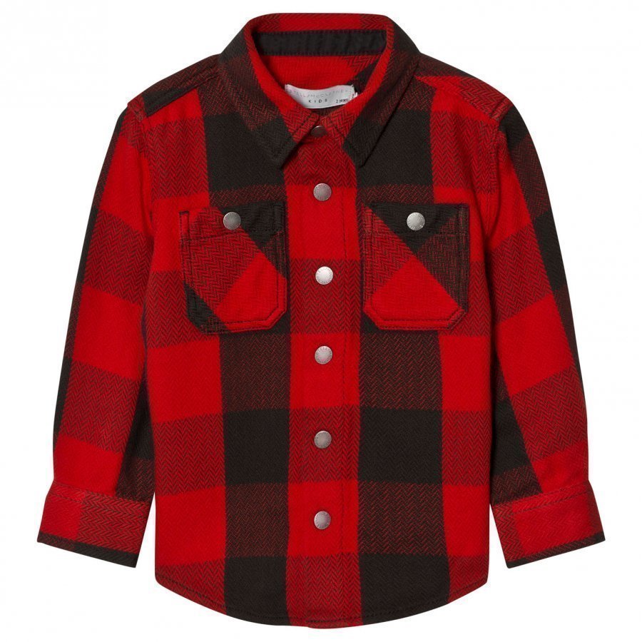 Stella Mccartney Kids Red Melvil Check Shirt Kauluspaita