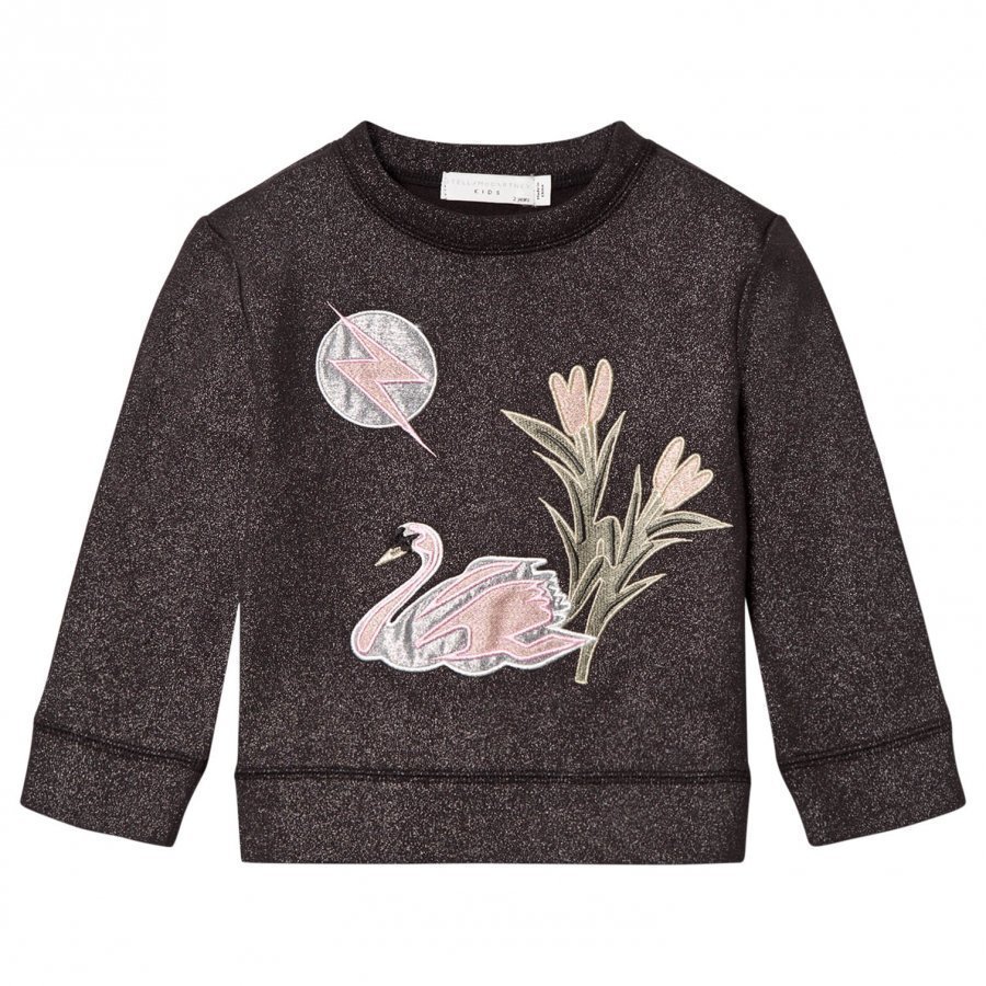 Stella Mccartney Kids Valeria Swan Appliqué Sweater Dark Grey Oloasun Paita