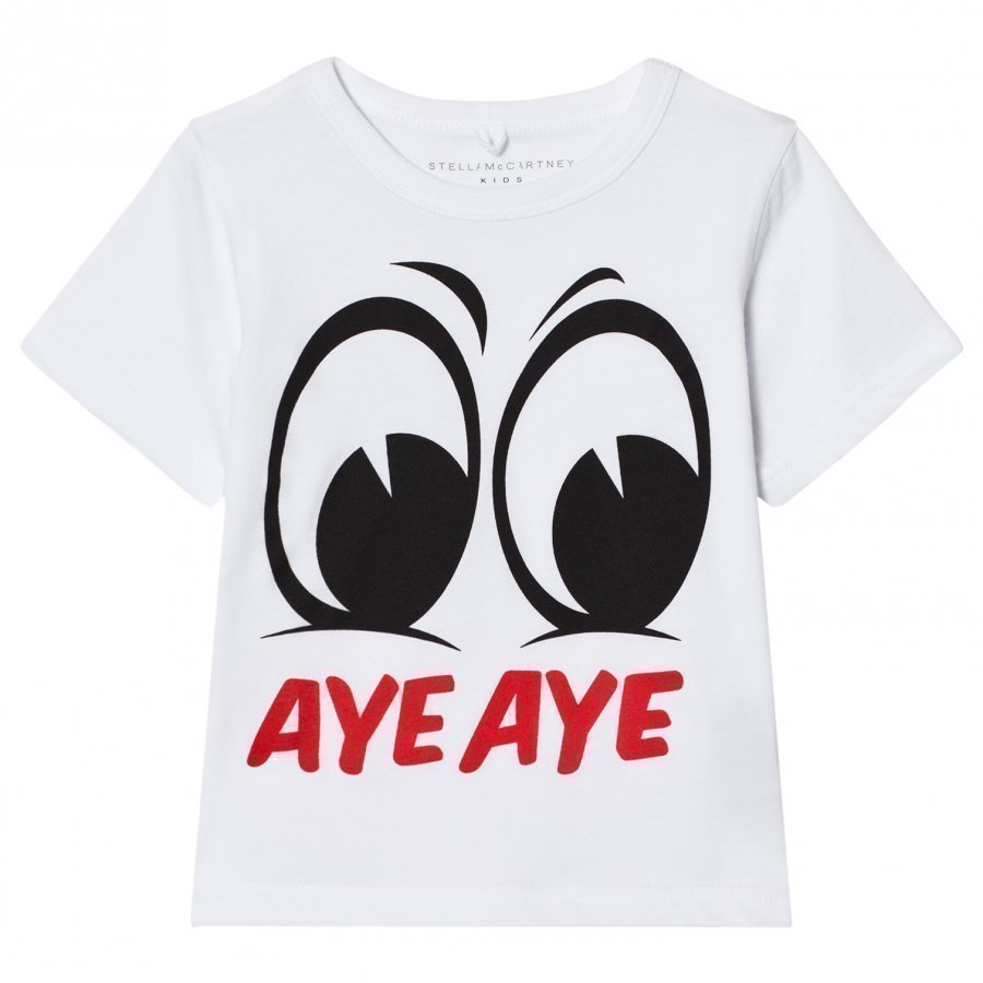 Stella Mccartney Kids White Aye Aye Arlo Tee T-Paita