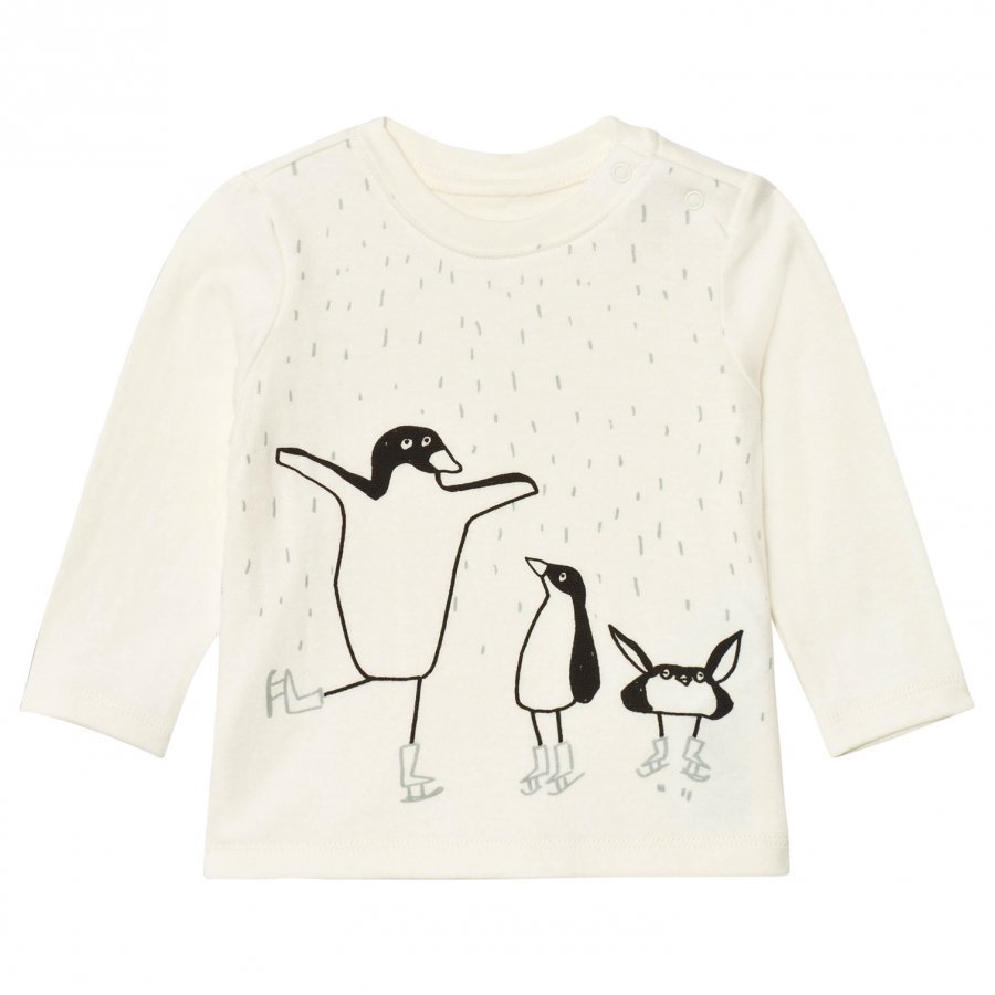 Stella Mccartney Kids White Dancing Penguin Print Georgie Tee T-Paita