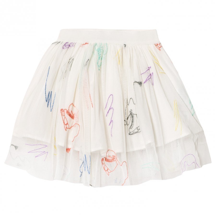 Stella Mccartney Kids White Embroidered Skates Darci Tulle Skirt Midihame