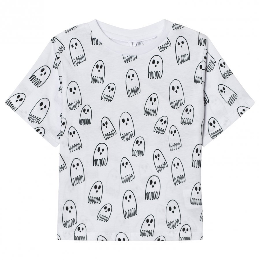 Stella Mccartney Kids White Ghost Print Tee T-Paita