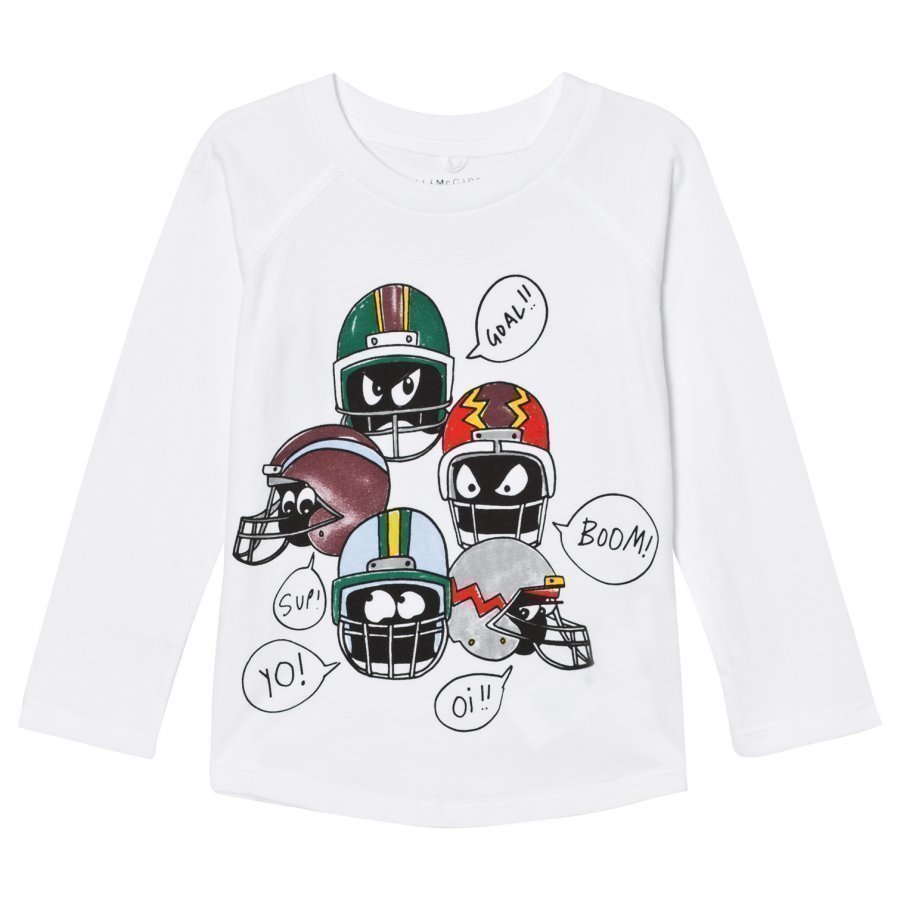 Stella Mccartney Kids White Helmet Print Max Tee T-Paita