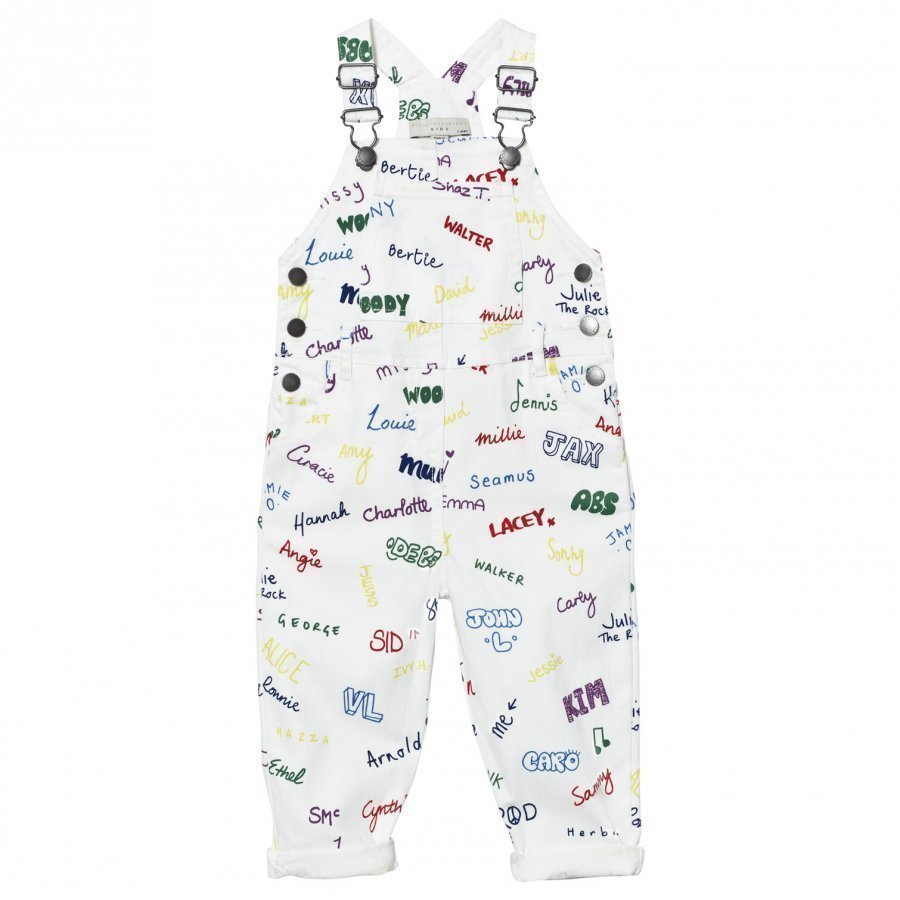 Stella Mccartney Kids White Overalls Name Print Lappuhaalari