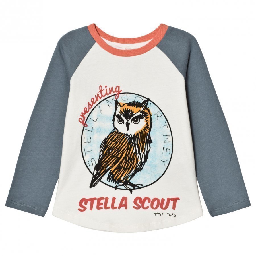 Stella Mccartney Kids White Owl Print Izzy Tee T-Paita