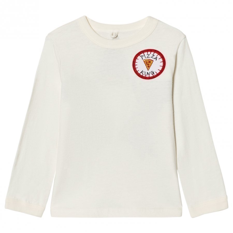 Stella Mccartney Kids White Pizza Print Gene Tee T-Paita