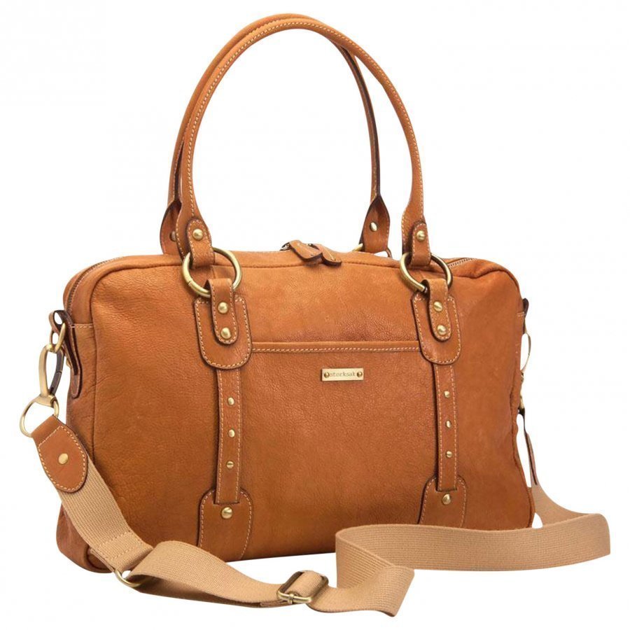 Storksak Elizabeth Leather Diaper Bag Tan Hoitolaukku