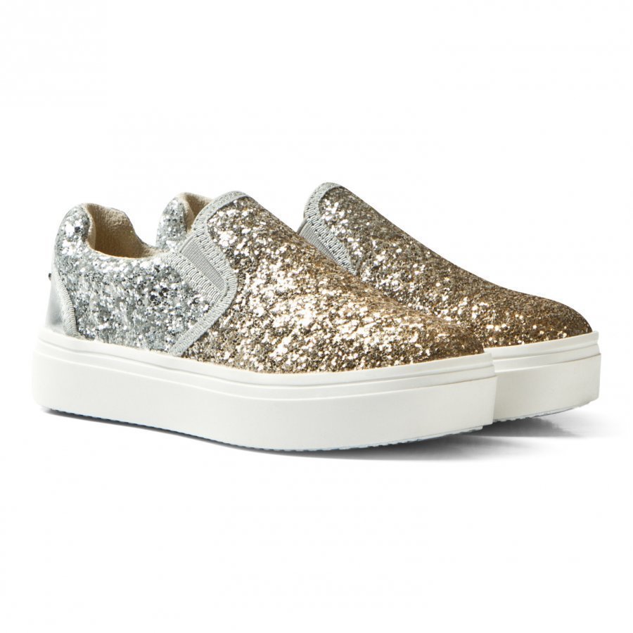 Stuart Weitzman Double Marcia Glitter Slip On Trainers Lenkkarit