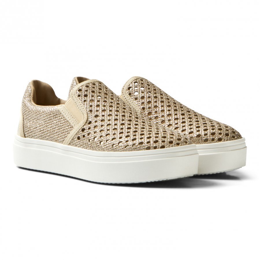 Stuart Weitzman Double Marcia Gold Slip On Trainers Lenkkarit