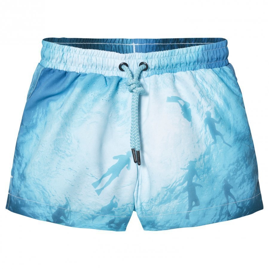 Sunuva Blue Photographic Diver Swim Shorts Uimahousut