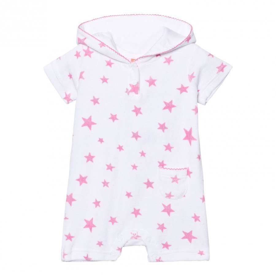 Sunuva Infants White And Pink Pop Star Towelling Onesie Kylpytakki